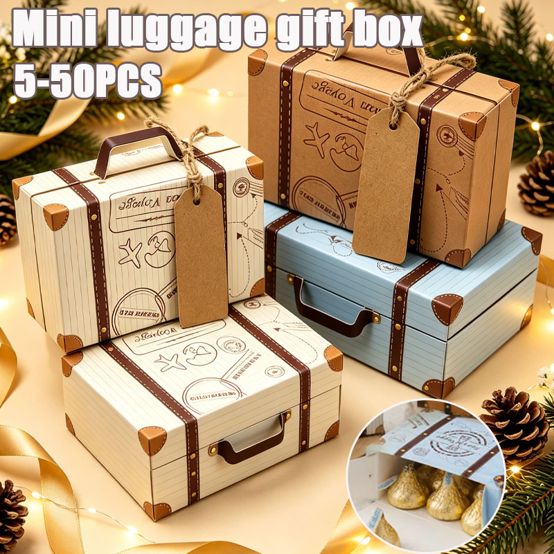 Wedding Cake Supply - 5-50PCS Mini Suitcase Gift Boxes European