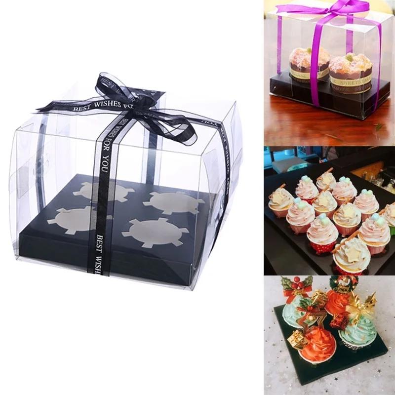 Wedding Cake Supply - Transparent PET Cake Packaging Boxes 2/4/6/12Tablets