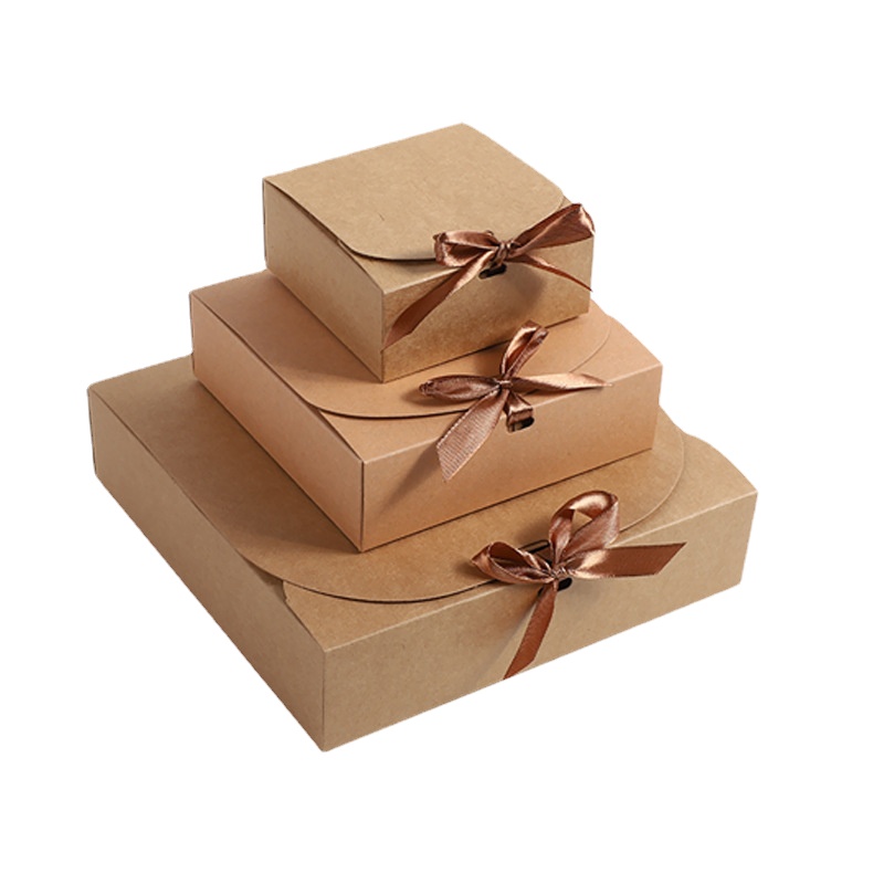 Wedding Event Supply - 10/20/50pcs Square Kraft Paper Clamshell Gift