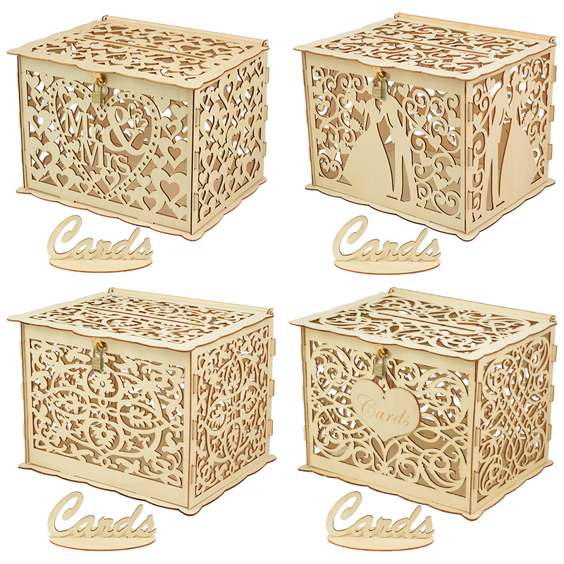 30X24X21cm DIY Wedding Gift Ca - Wedding Card Box ulasan dan harga