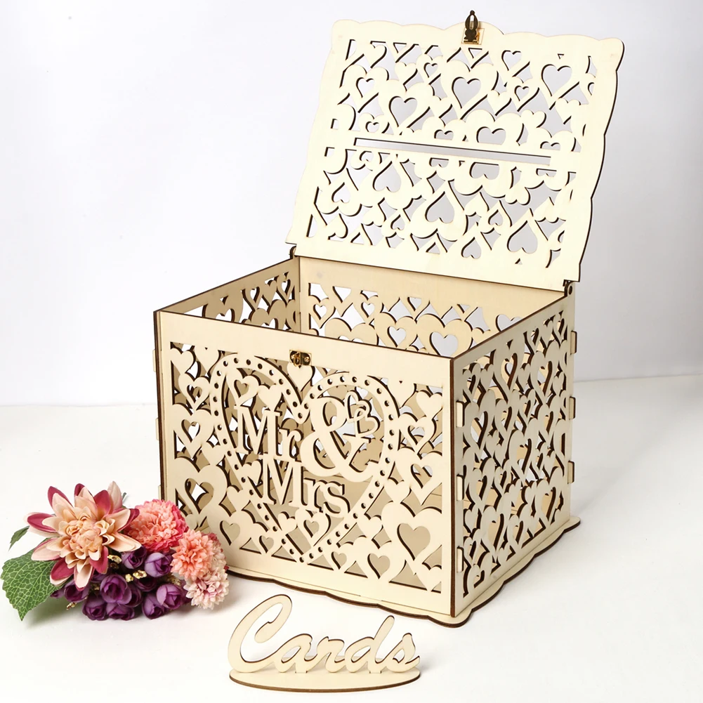 Wooden Wedding Card Box Weddin - Wedding Card Box ulasan dan harga