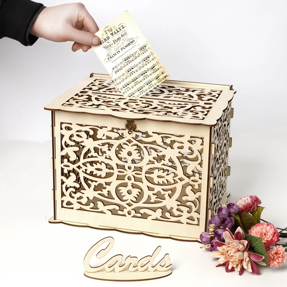 Wooden Wedding Card Box Weddin - Wedding Card Box ulasan dan harga