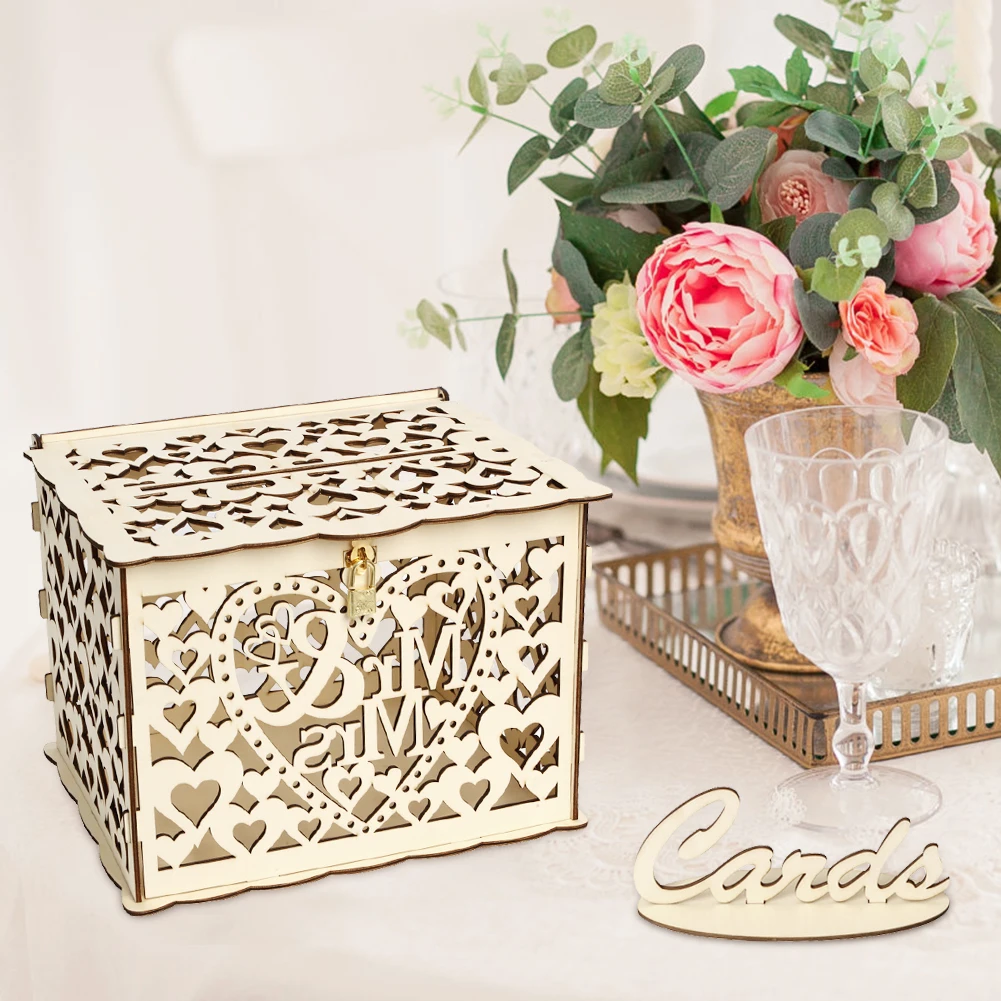 Wooden Wedding Card Box Weddin - Wedding Card Box ulasan dan harga