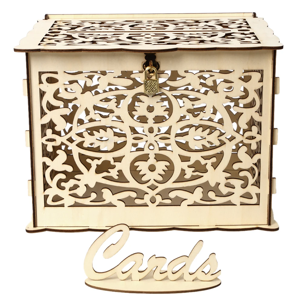Wooden Wedding Card Box Weddin - Wedding Card Box ulasan dan harga