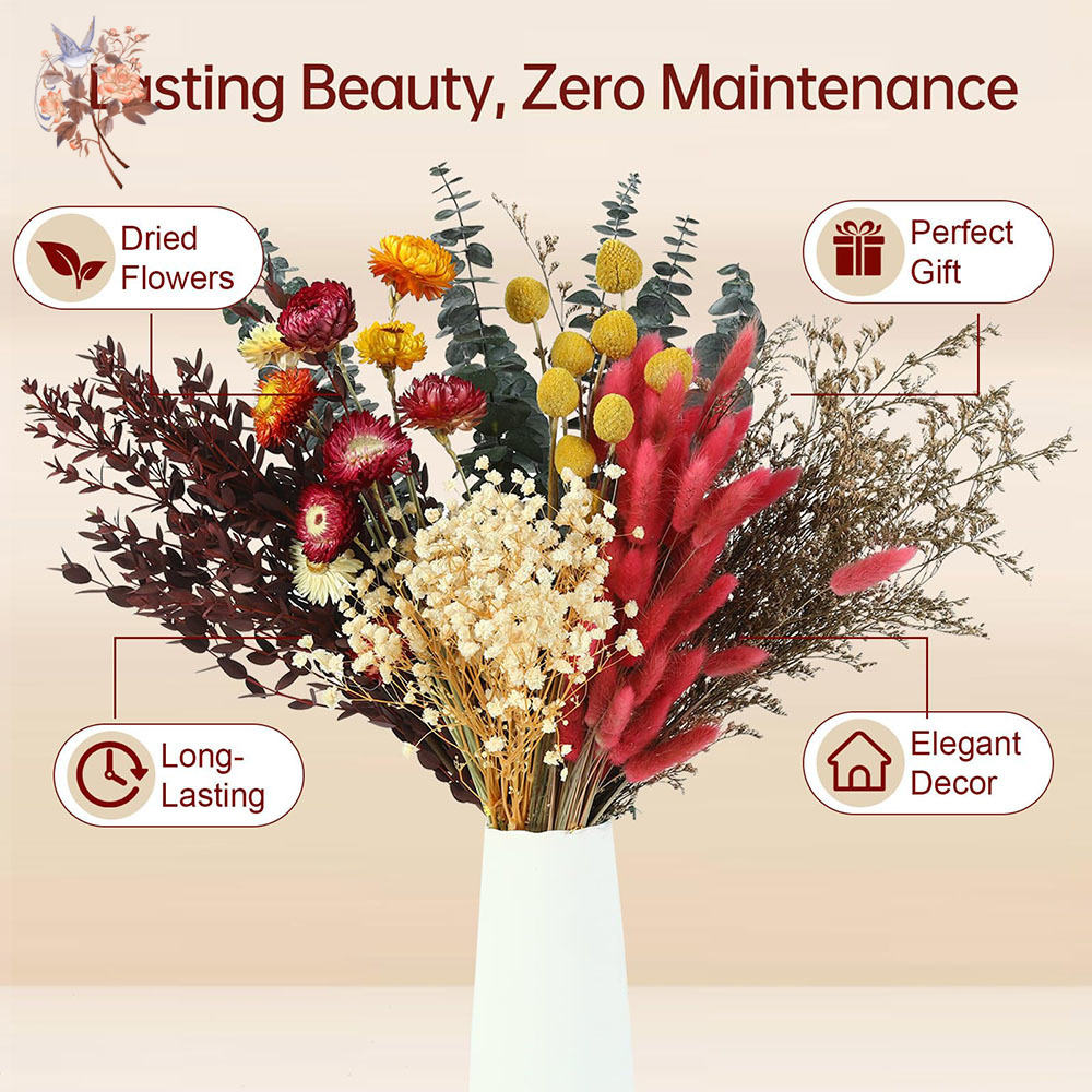 Dried Flowers Bulk Set 7 Kinds - Wedding Supply Bulk ulasan dan harga