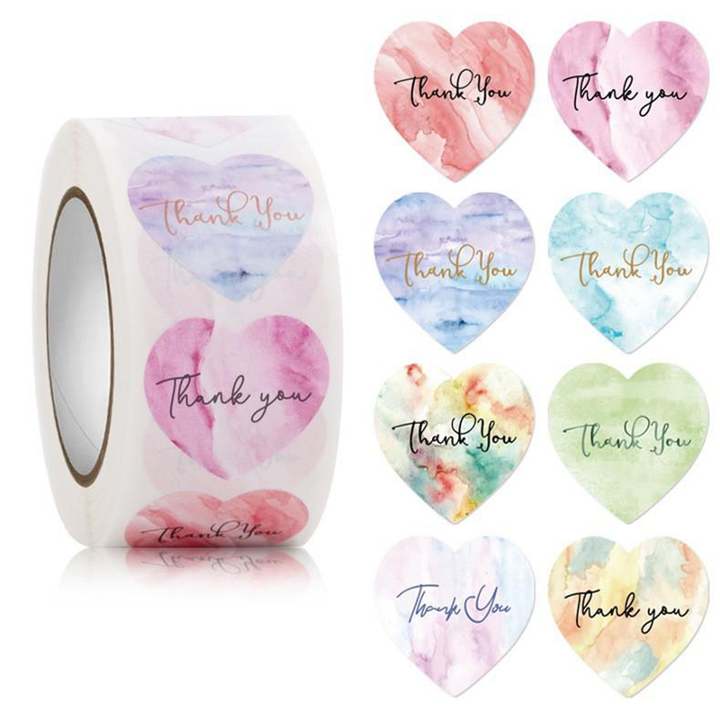 100-500pcs Heart Thank You Sti - Wedding Supply Business ulasan dan harga