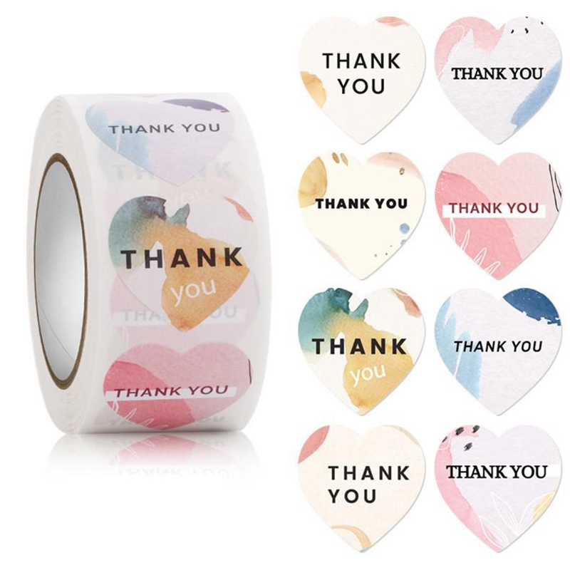 100-500pcs Heart Thank You Sti - Wedding Supply Business ulasan dan harga
