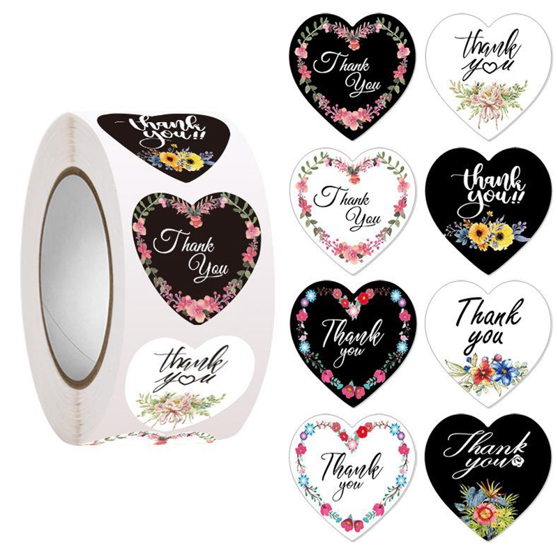 100-500pcs Heart Thank You Sti - Wedding Supply Business ulasan dan harga