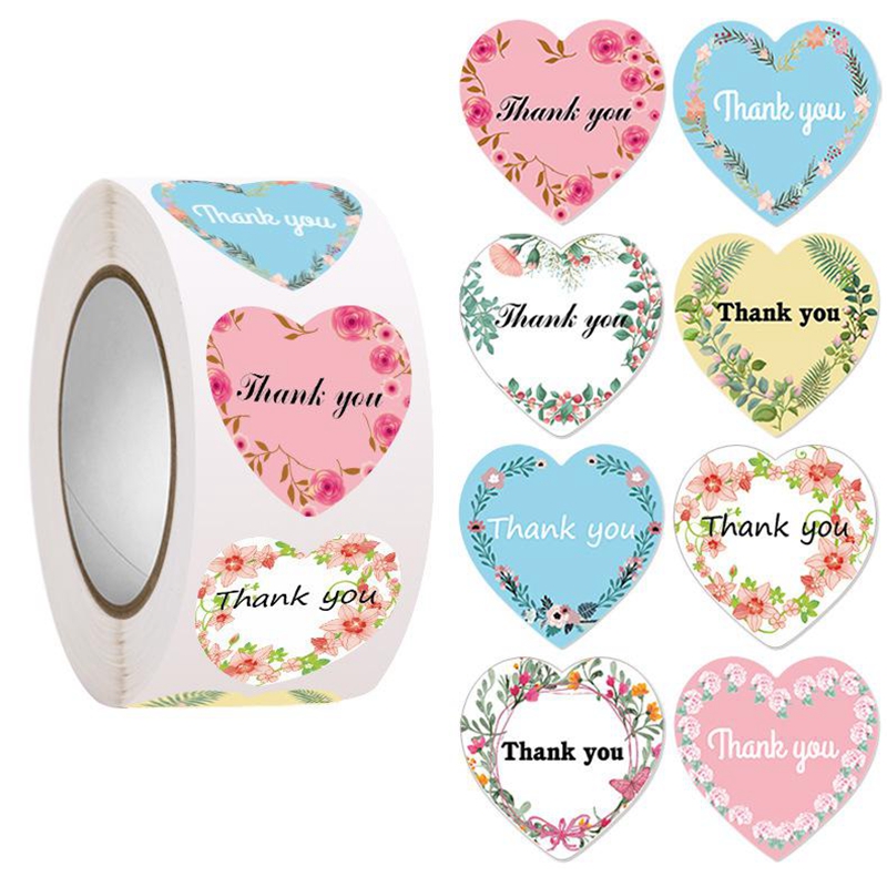 100-500pcs Heart Thank You Sti - Wedding Supply Business ulasan dan harga