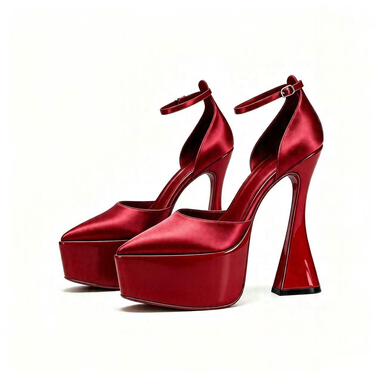 Women Satin Pointed Toe Platfo - Wedding Super ulasan dan harga