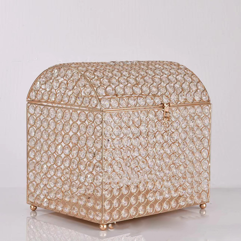 Wedding Card Box Gold Crystal  - Wedding Card Box ulasan dan harga