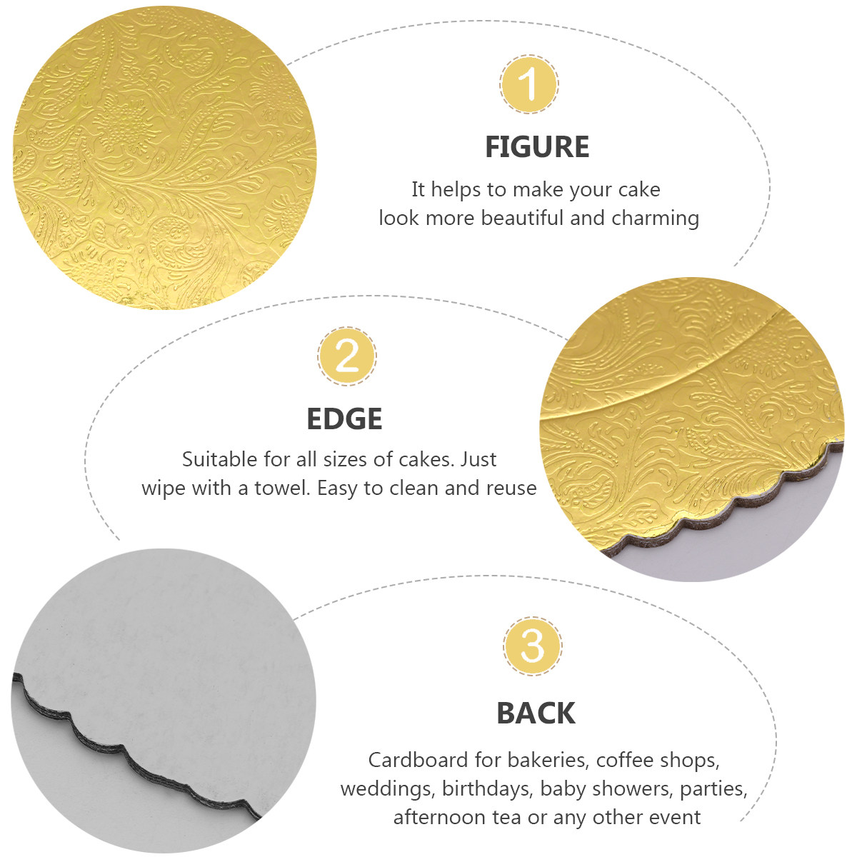 10Pcs Round Food Grade Paper C - Wedding Cake Supply ulasan dan harga