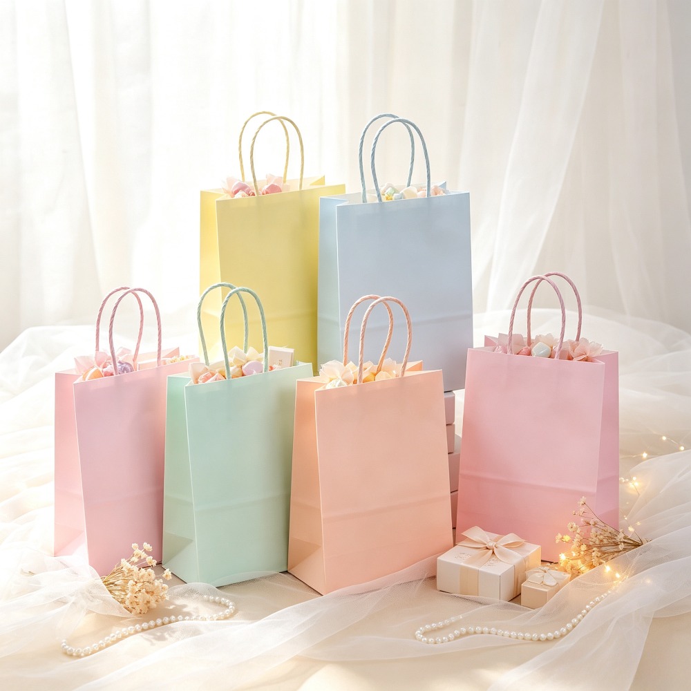 6-24 Pcs Pastel Kraft Paper Gi - Wedding Event Supply ulasan dan harga