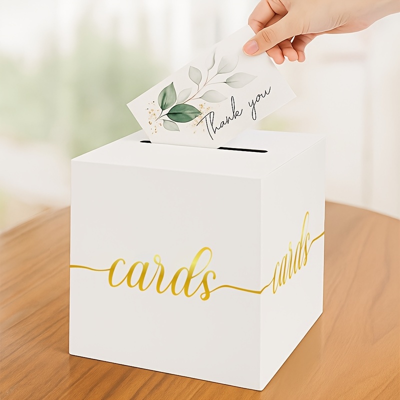 4pcs White Wedding Card with G - Wedding Card Box ulasan dan harga