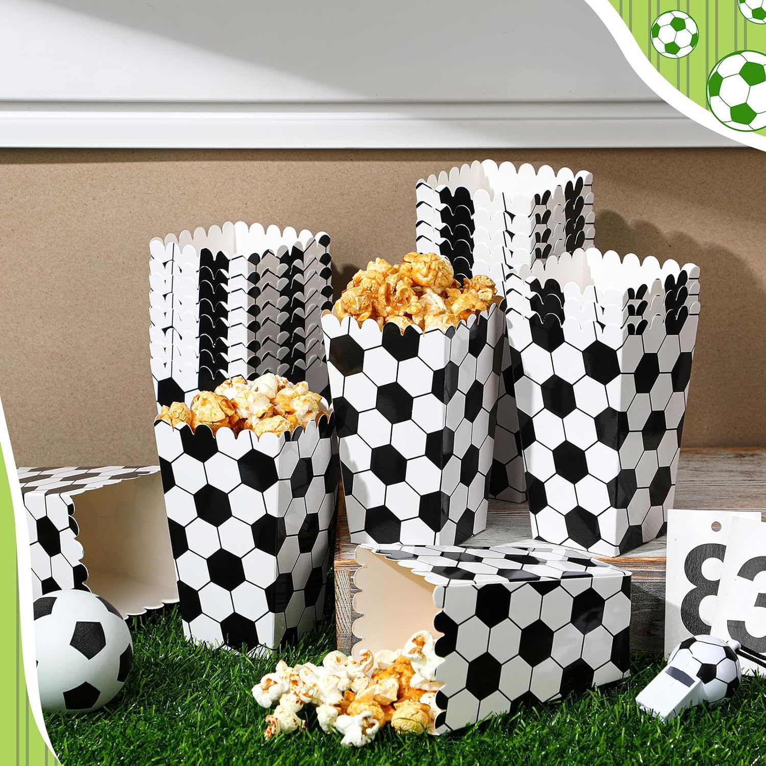 6/18Pcs  Football Popcorn Boxe - Wedding Event Supply ulasan dan harga