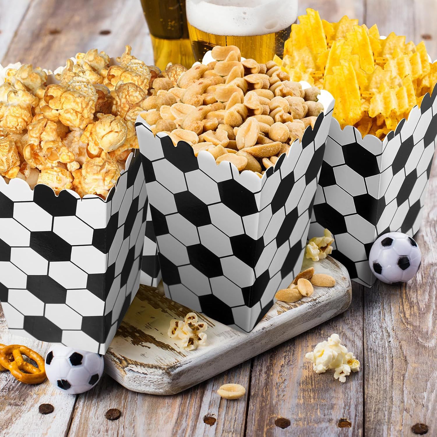 6/18Pcs  Football Popcorn Boxe - Wedding Event Supply ulasan dan harga