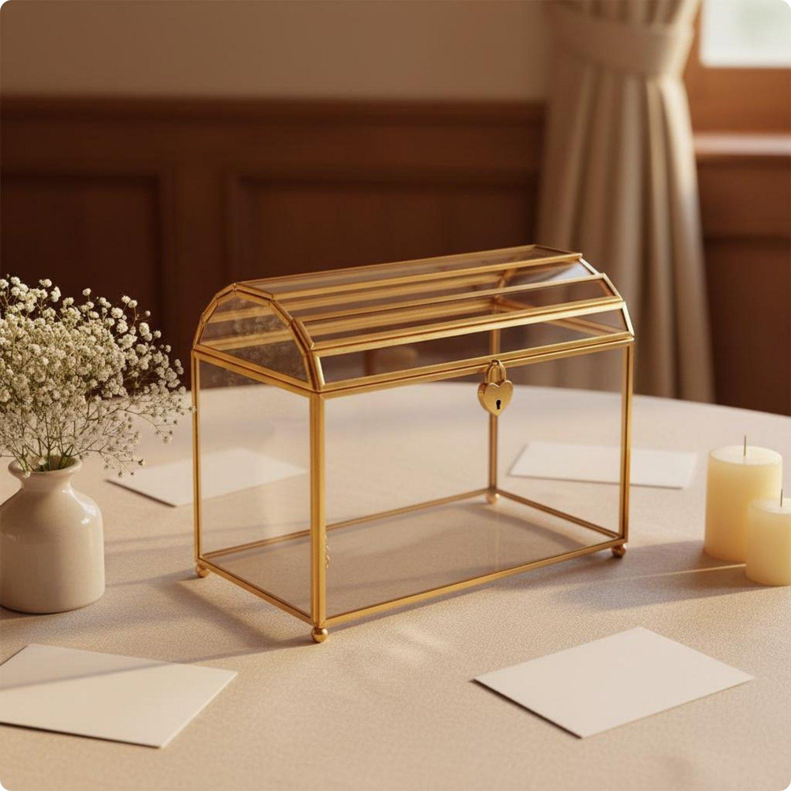 Elegant Glass Wedding Envelope - Wedding Card Box ulasan dan harga