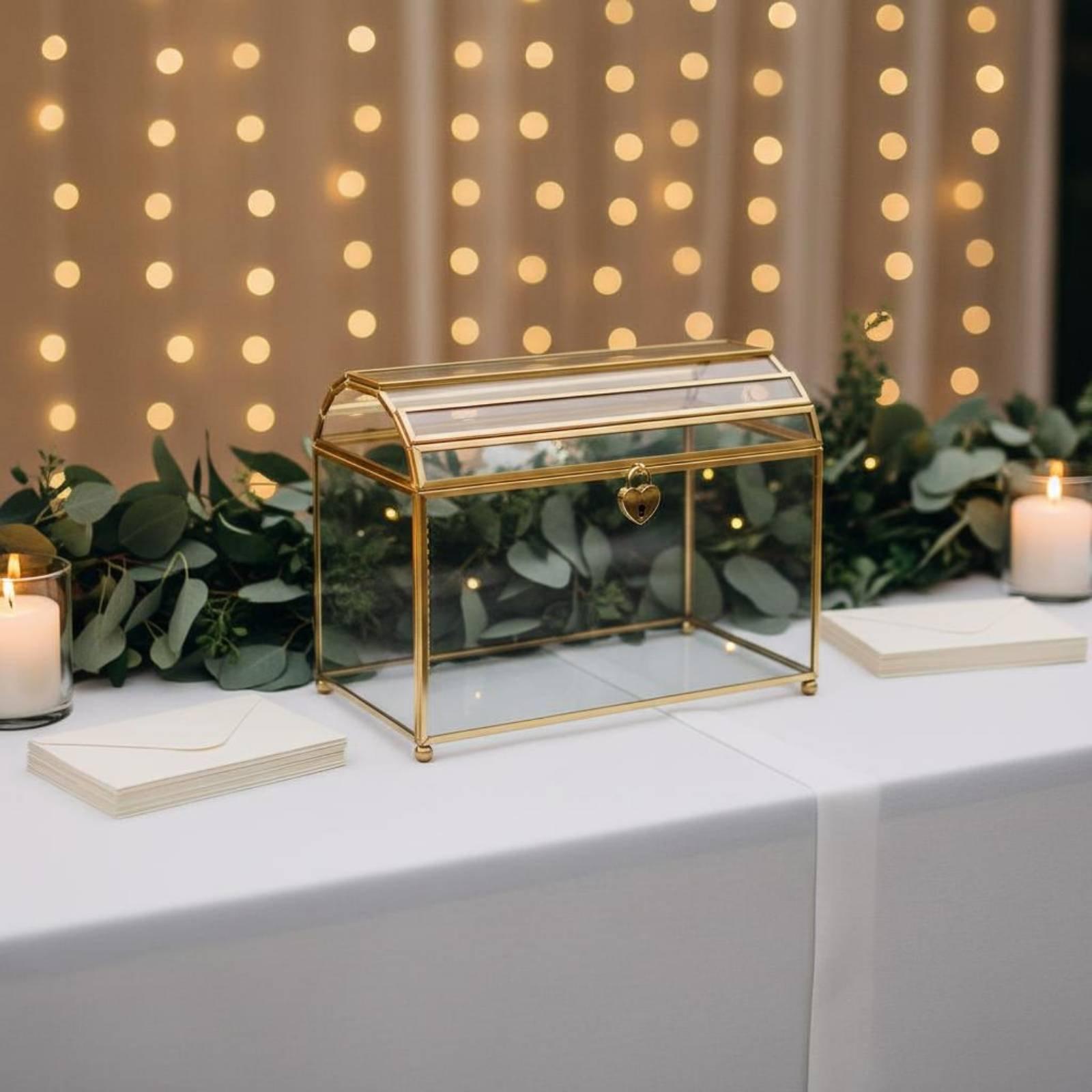 Elegant Glass Wedding Envelope - Wedding Card Box ulasan dan harga