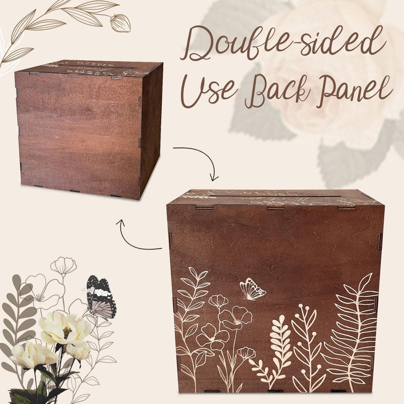 Brown Wedding Card Box for Rec - Wedding Card Box ulasan dan harga