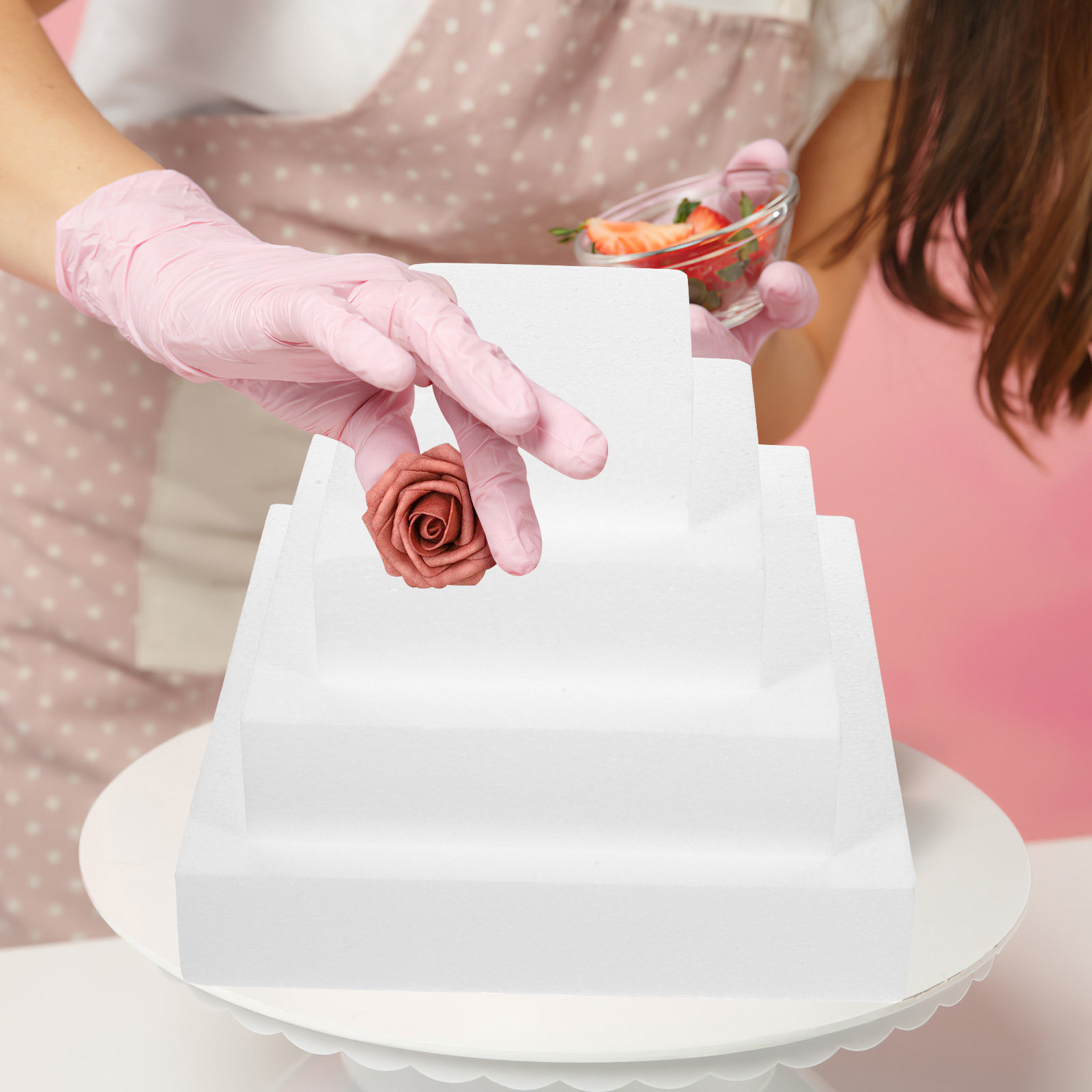 4Pcs Foam Cake Dummies Cubic S - Wedding Cake Supply ulasan dan harga