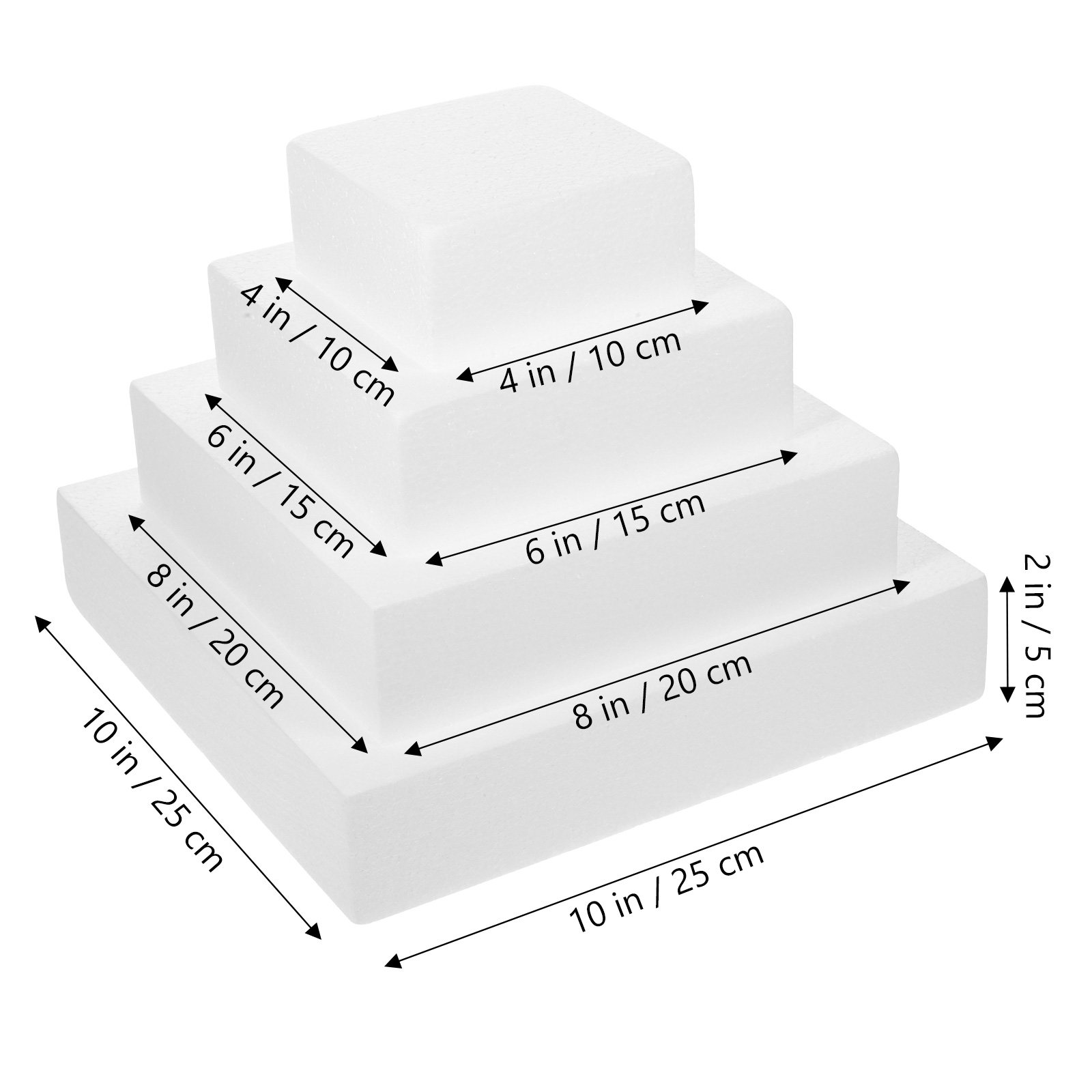 4Pcs Foam Cake Dummies Cubic S - Wedding Cake Supply ulasan dan harga